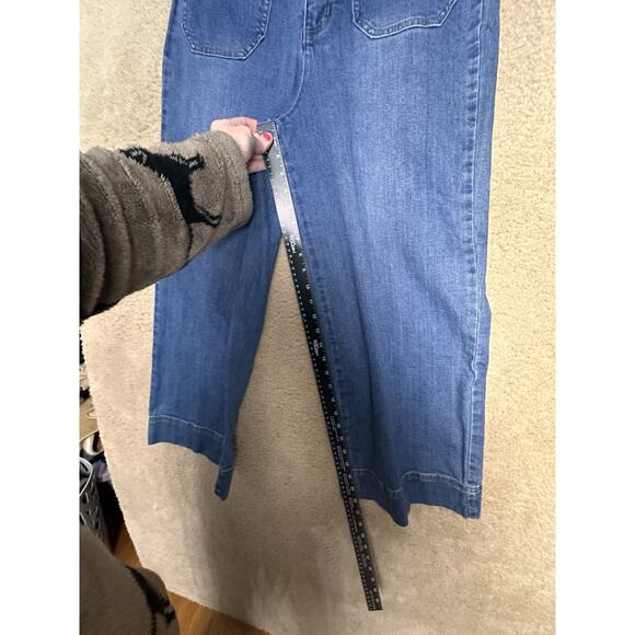 Habitat Clothes To Live In Jeans Wide Leg High Rise Cropped Blue Women Sz 10 EUC - Picture 8 of 15